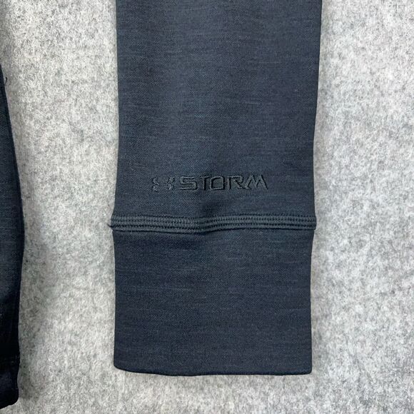 Under Armour Sweatshirt Womens Large Black 1/4 Zip Storm Mock Neck Running Y2K - Picture 7 of 14